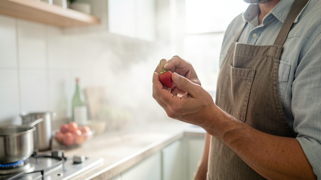 Detalhe fotográfico relacionado a Chega de jogar morango fora: como a lavagem com água e vinagre estendeu a validade da minha compra do sacolão